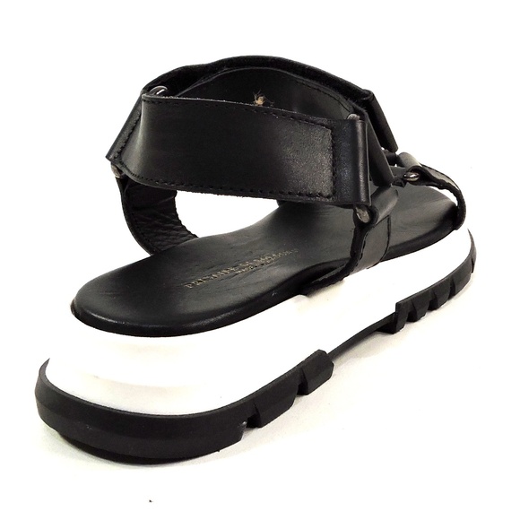 PRINCIPE DI BOLOGNA 🇮🇹 WOMEN'S BLACK SOFT LEATHER SPORT SUMMER FLAT SANDALS - Picture 8 of 10